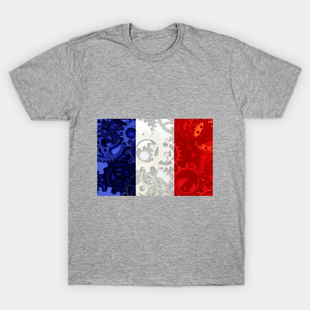 Flag of France - Gears T-Shirt by DrPen